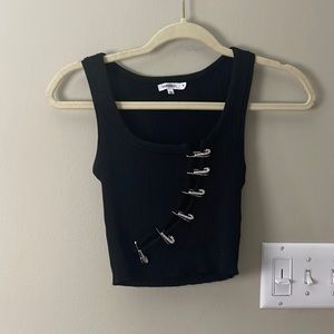 Black cute crop top , perfect for a night out with the girls ..